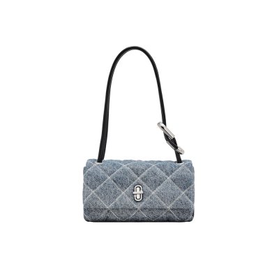 THE QUILTED DENIM MINI DUAL SHOULDER BAG